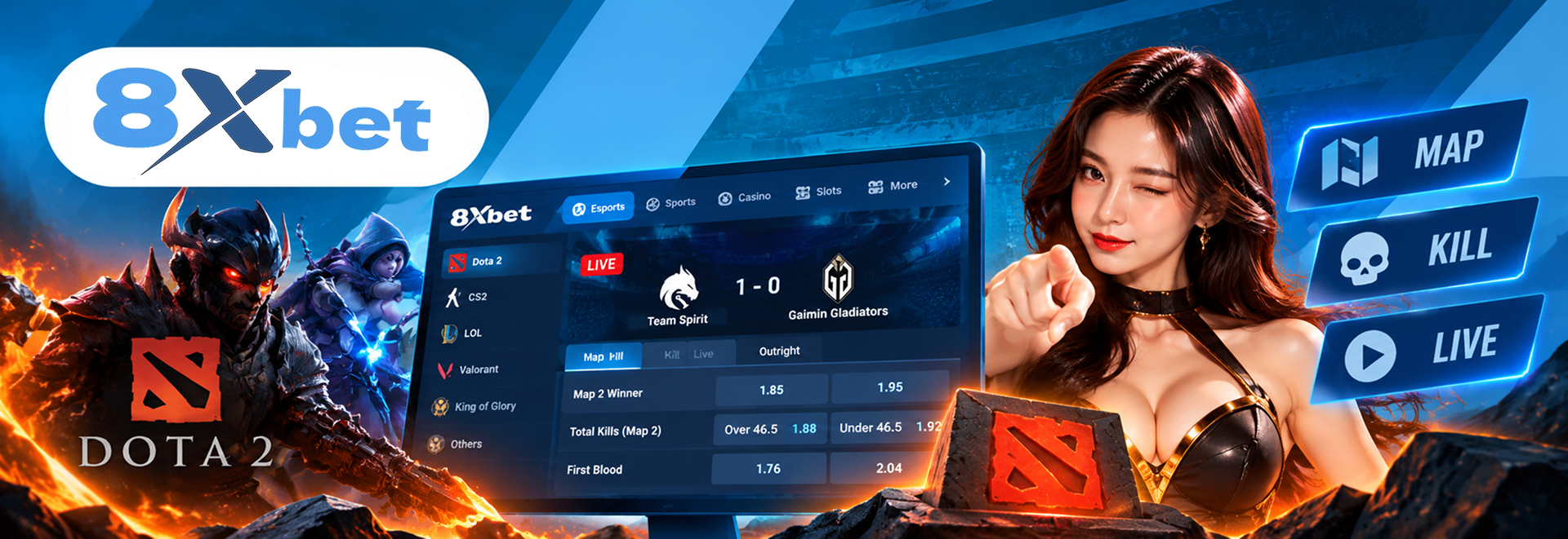 Cá Cược DOTA 2 - Theo Dõi Kèo Map, Kill Và Live Trên 8xbet
